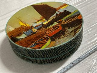 CAJAS REDONDAS ANTIGUAS DE CARTÓN IMPRESO