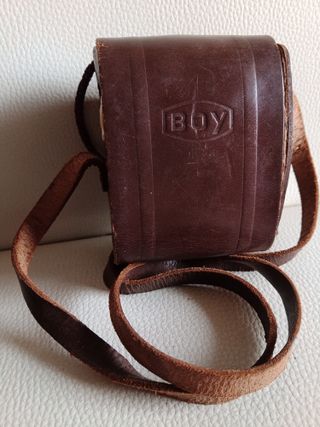 Cámara Bilora Boy vintage con funda de cuero