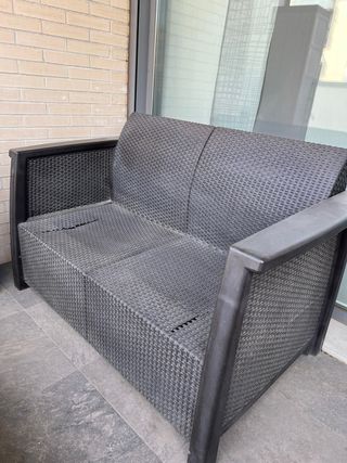 Conjunto Resina Exterior Negro/Gris