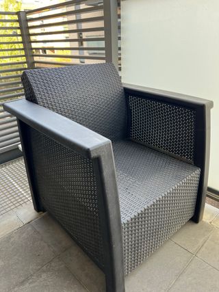 Conjunto Resina Exterior Negro/Gris