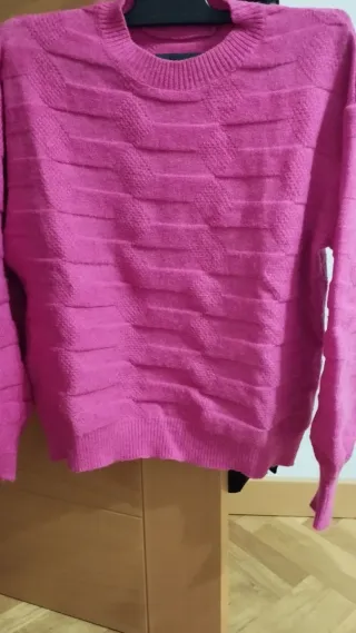 Jersey rosa tejido con textura