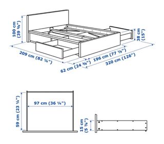 Estructura Cama Malm IKEA 4 Cajones Blanca