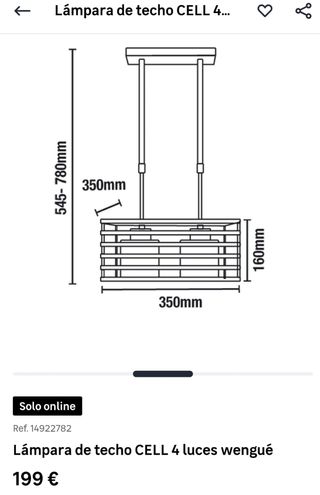 Conjunto lámparas de techo