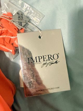 Abito donna con strass arancioni e rosa