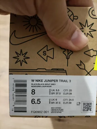 T39 Nike Juniper Trail 3 Negro/Gris
