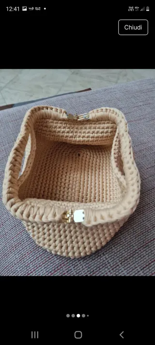 Borsa donna fatta a mano beige
