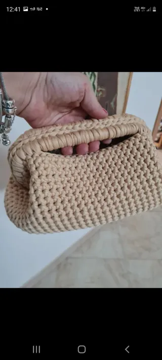 Borsa donna fatta a mano beige