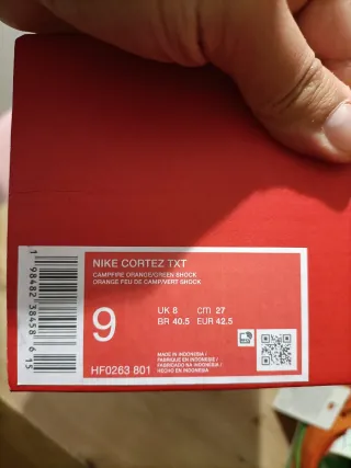 T42,5 Nike Cortez TXT Naranja/Verde