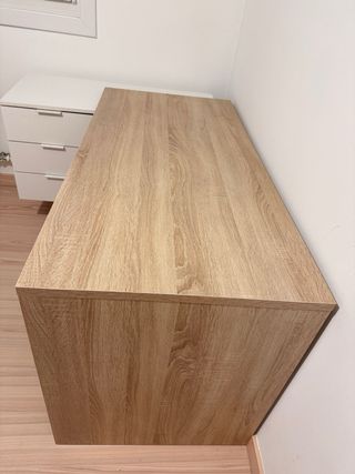 Mesa de escritorio moderna madera y blanco