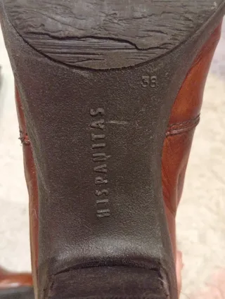 Stivali alti in pelle marrone