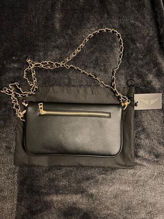 Bolsa Zadig & Voltaire preta com detalhes dourados