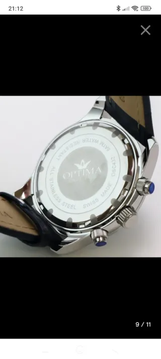 Reloj Optima Cronógrafo Azul y Plateado