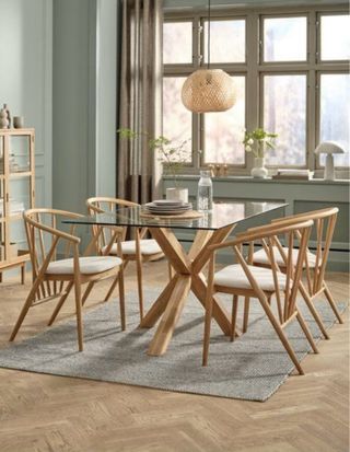 Mesa Comedor Agerby Madera y Cristal