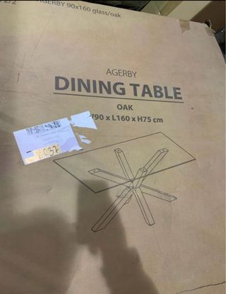 Mesa Comedor Agerby Madera y Cristal