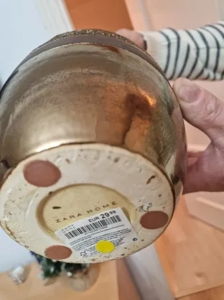 Jarrón Decorativo Zara Home Bronce y Dorado