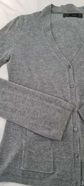 Chaqueta Zara Gris Punto