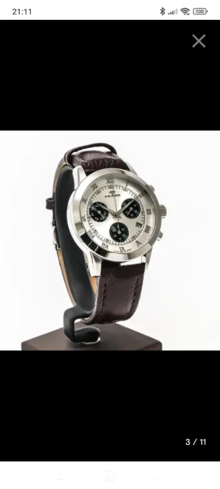 Reloj Murex Cronógrafo Cuero Marrón Plata