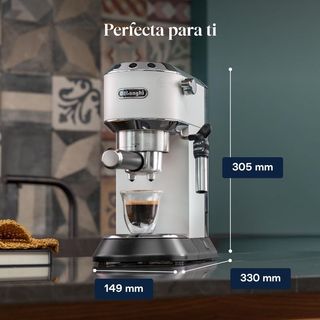 Cafetera DeLonghi Dedica Acero Blanca