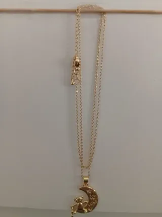 Cadena y colgante oso luna.