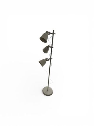 Lámpara de pie gris y blanca