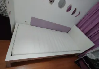 Cama individual de madera blanca medidas 2'00X90cm