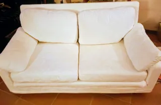 Divano 2 posti in cotone bianco