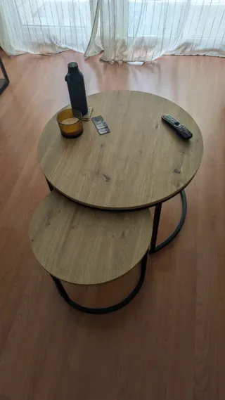 Mesas de centro apilables madera y metal