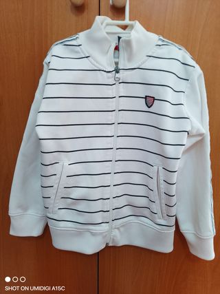 White with Black pinstriped Jacket, Size 4-5 110cm