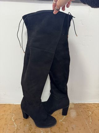 Stivali alti in pelle scamosciata nere