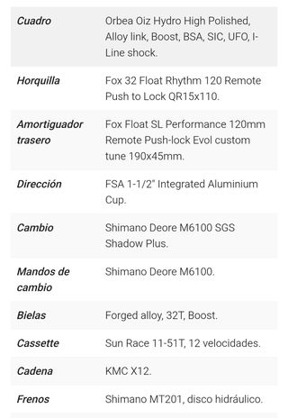 Bicicleta orbea oiz h30