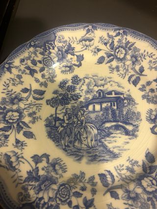 Plato decorativo azul y blanco