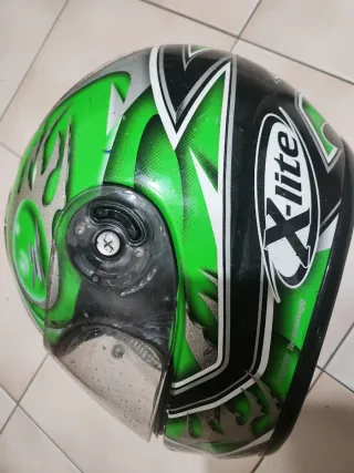 Casco Moto X-Lite Verde y Negro