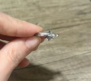 Anello acciaio con brillantino misura regolabile