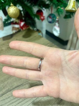 Anello acciaio con brillantino misura regolabile