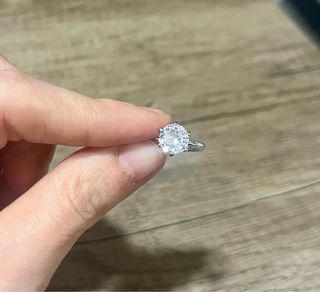 Anello acciaio con brillantino misura regolabile