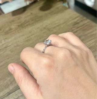 Anello acciaio con brillantino misura regolabile