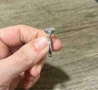 Anello acciaio con brillantino misura regolabile