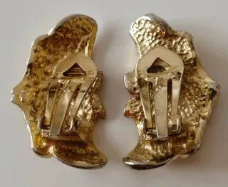 Pendientes clip vintage esmaltados alas mariposa