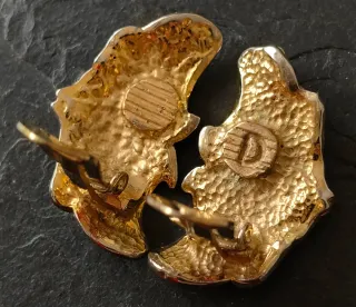 Pendientes clip vintage esmaltados alas mariposa