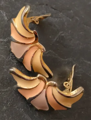 Pendientes clip vintage esmaltados alas mariposa