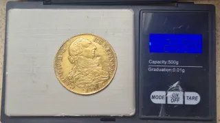 8 Escudos Oro Carlos IV 1789 SANTIAGO