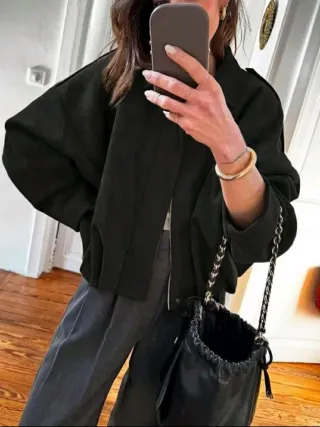 Chaqueta bomber negra