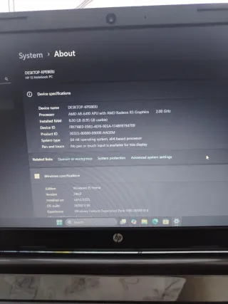 PC portatile HP 250 AMD A8