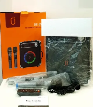 ALTAVOZ KARAOKE PORTÁTIL CON MICRÓFONOS