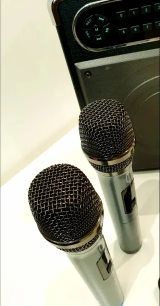ALTAVOZ KARAOKE PORTÁTIL CON MICRÓFONOS