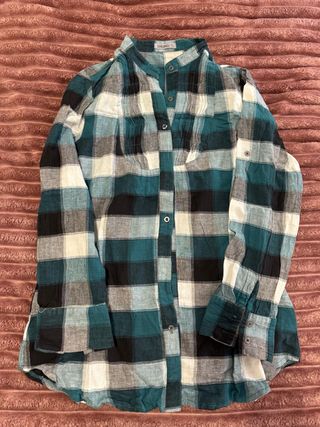 Camisa cuadros verde y negra