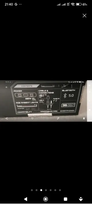 Barra de Sonido Gaming EVS Sonar 50cm