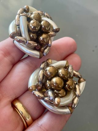 Orecchini clip vintage oro e perle