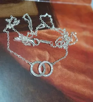 Collar Pandora Doble Aro Plata