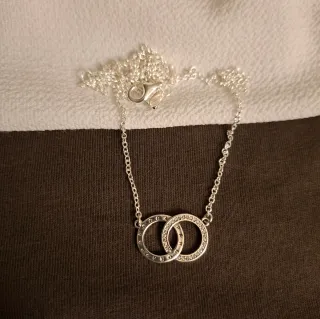 Collar Pandora Doble Aro Plata